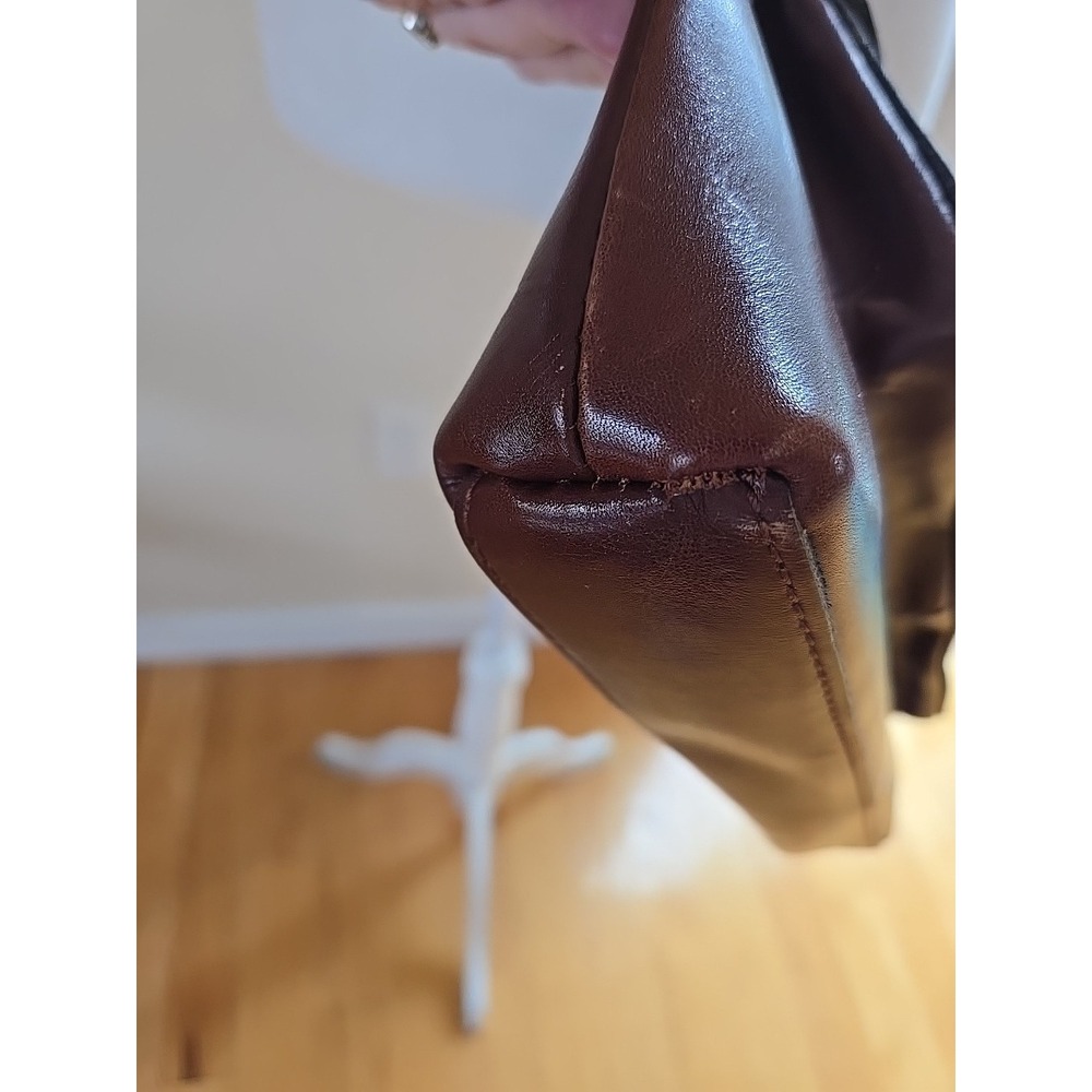 VTG PATRICIA NASH Kirby Leather Front Pocket Large Crossbody Bag Brown VGUC - Picture 9 of 16